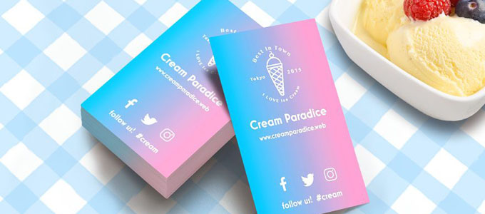 おしゃれなショップカードのデザイン『アイスクリーム専門店』
